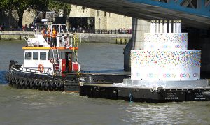 ebay floating birthday cake river thames