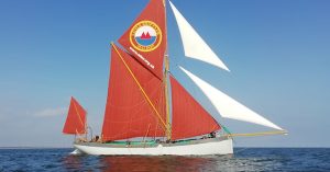 blue mermaid sailing barge