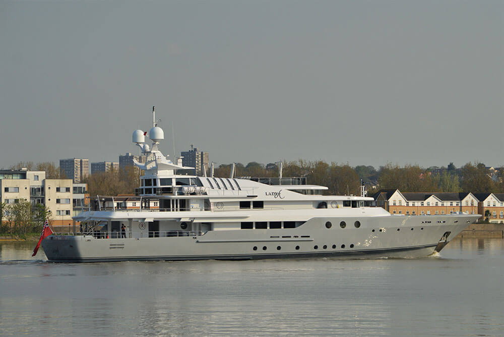 lady a superyacht river thames