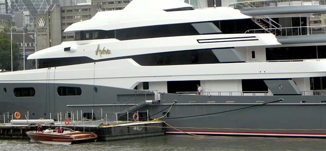 super yacht in thames