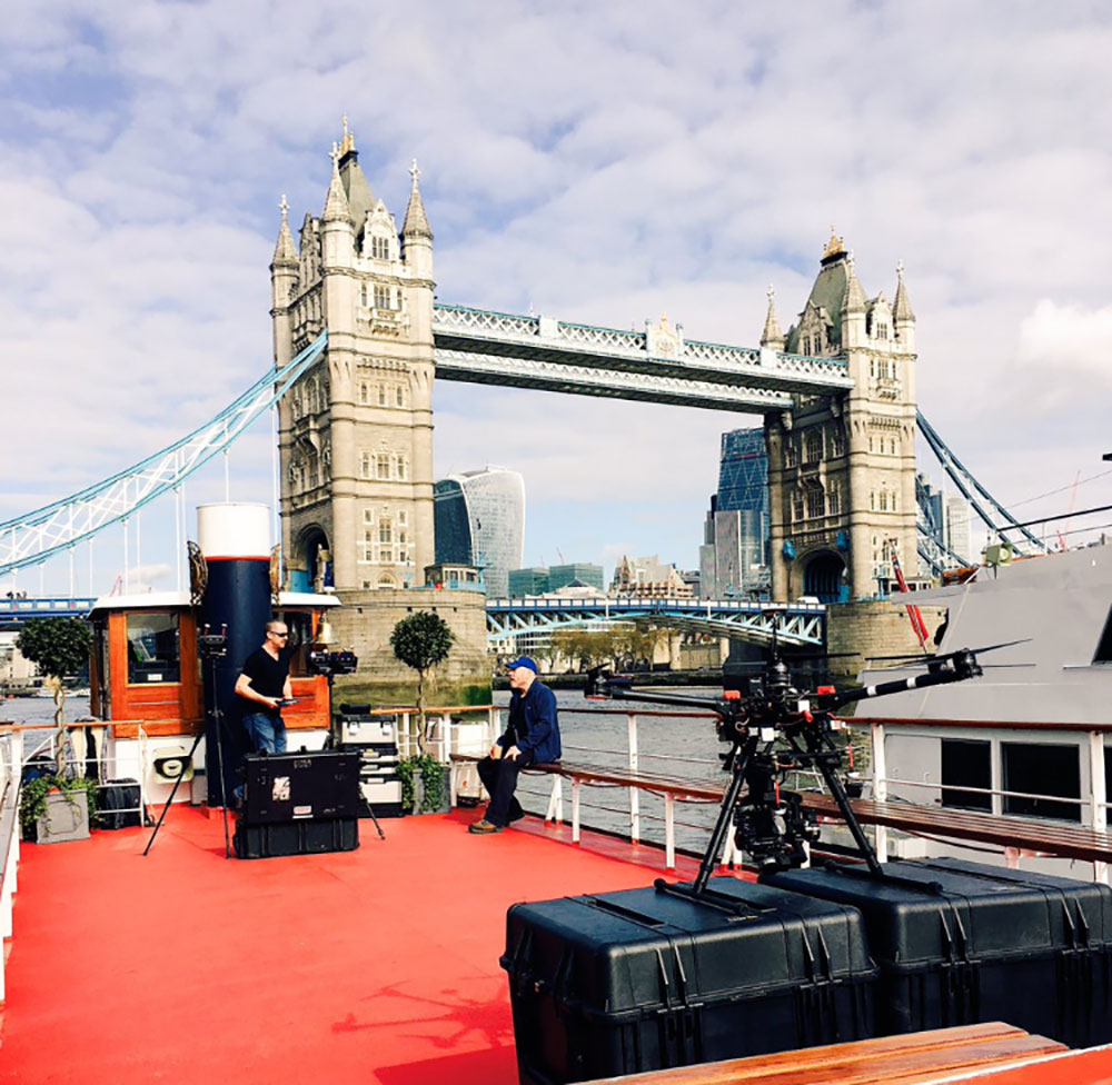 river thames drone filming tower bridge