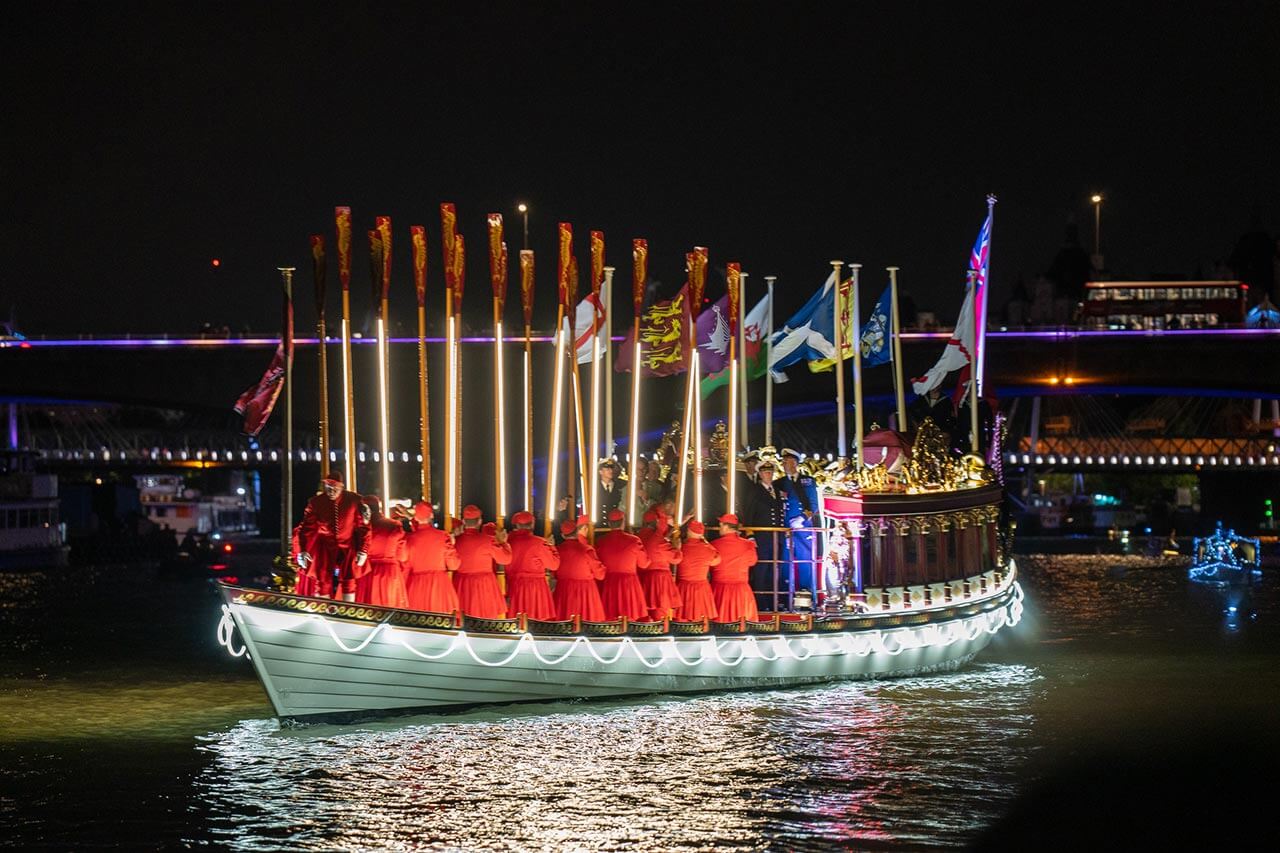 reflections flotilla river thames gloriana