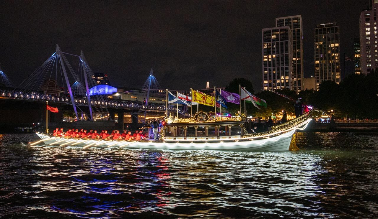 reflections flotilla river thames gloriana