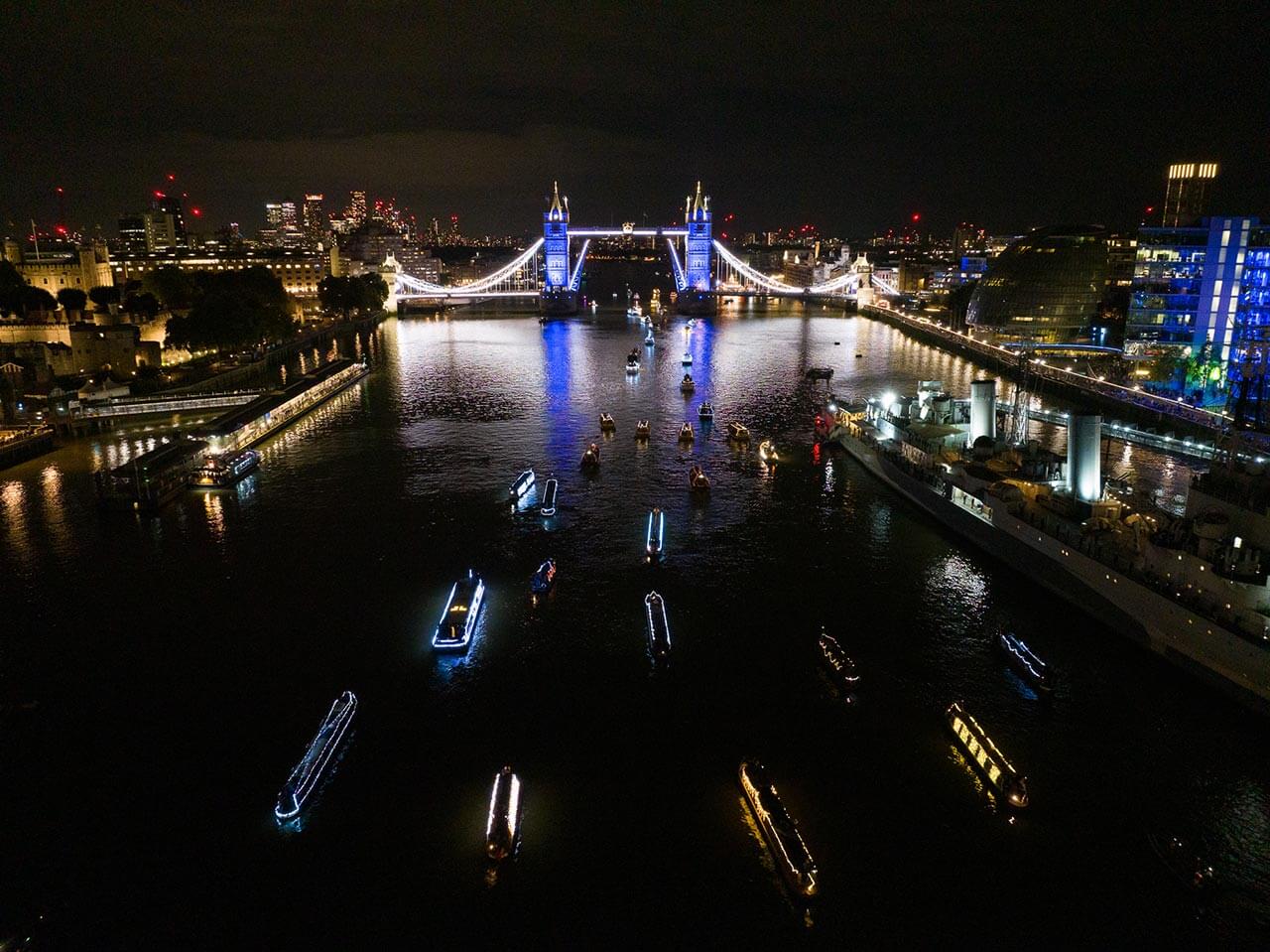 reflections flotilla river thames